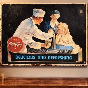 ❤️ Coca Cola Vintage Wall Art - Red, Blue, White